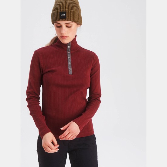 Aigle The Essential Long-sleeved T-shirts Women Burgundy ZA-07165